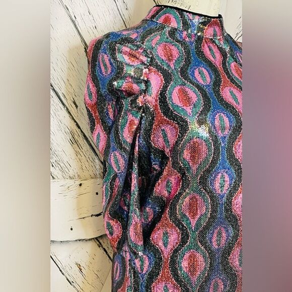 NICOLE MILLER Sequin Top Multicolored M - Picture 4 of 10